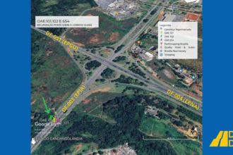 mapa da obra na estrada Epia- Gama