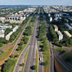 vista do eixão sul de Brasília